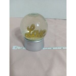 Snowglobe 3" Mini Gold Love Letters- Silver Glitter-silver Base Valentine's Gift